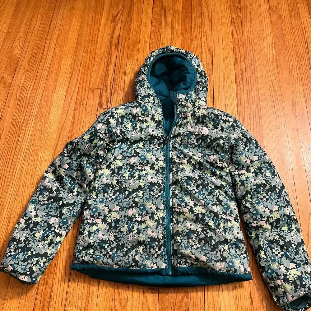 The North Face Coat Kids Youth Large Reversible 600 Down Puffer Jacket Hooded *